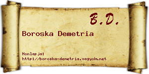 Boroska Demetria névjegykártya